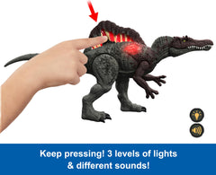 Mattel Jurassic World Spinosaurus hidden tracking code unlocks digital dino adventures.