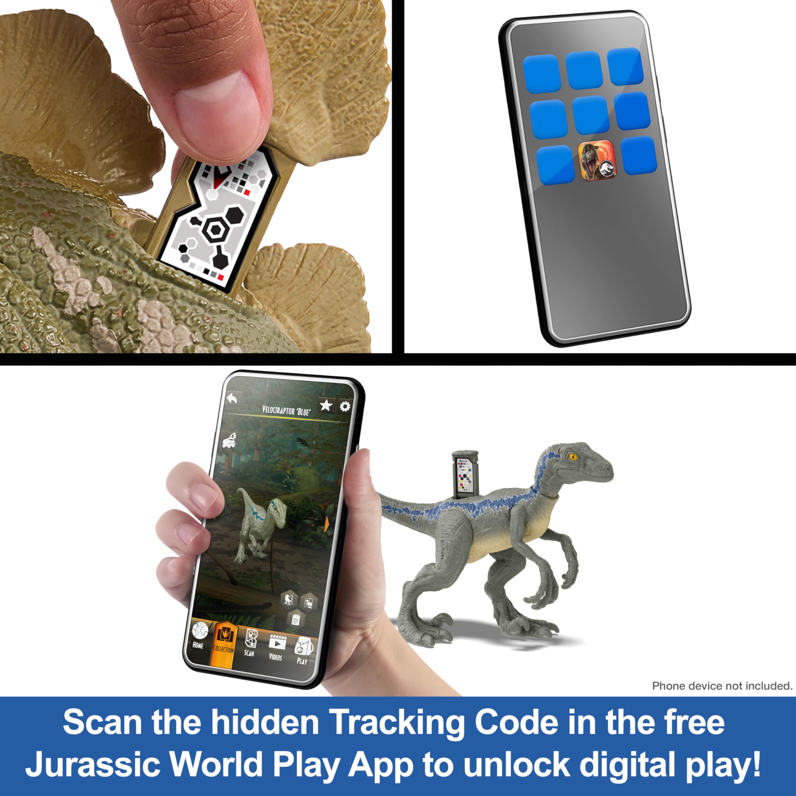 Mattel Jurassic World Strike Attack dinosaur features authentic sculpting for fan display.