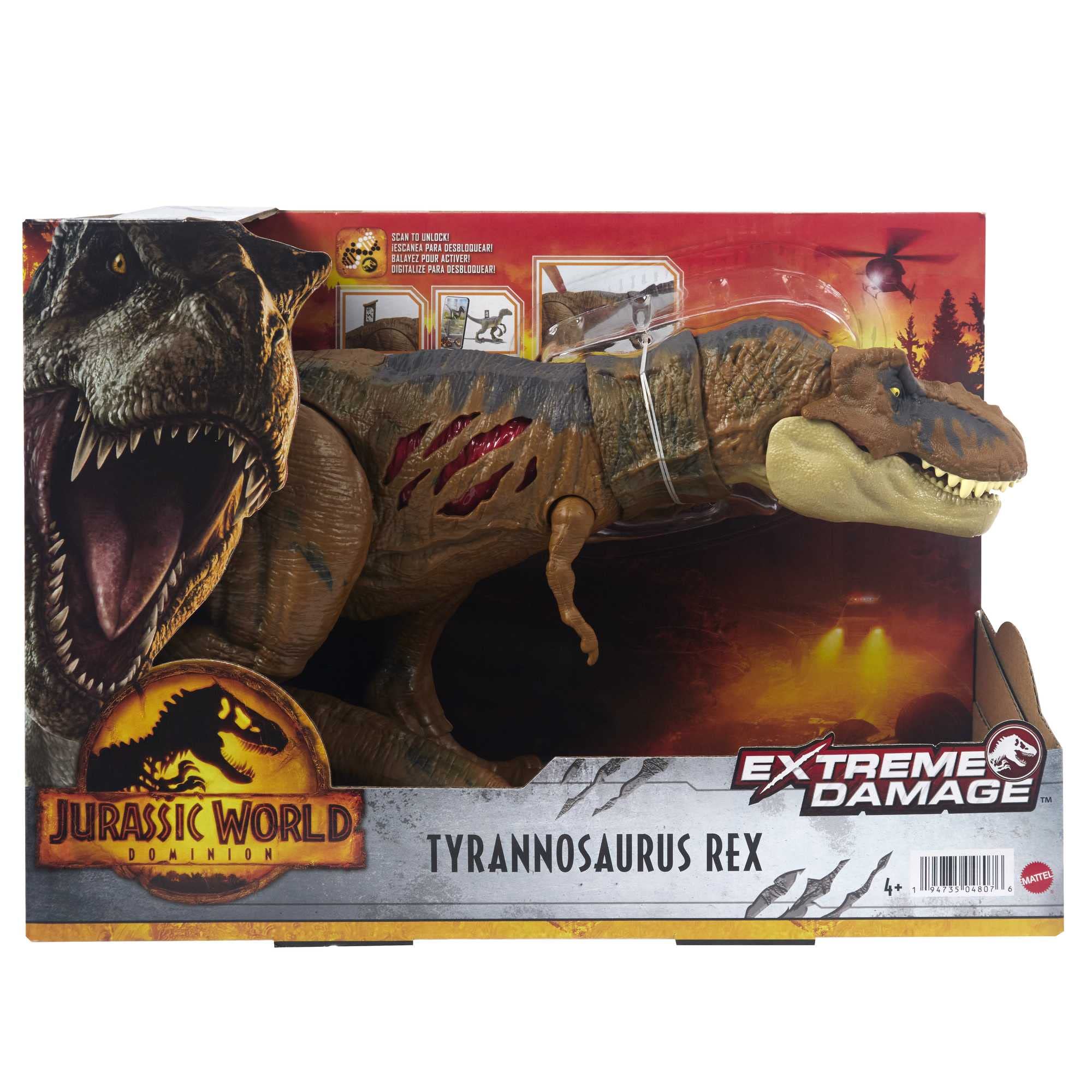 Mattel Jurassic World T-Rex includes hidden DNA code for AR experiences.