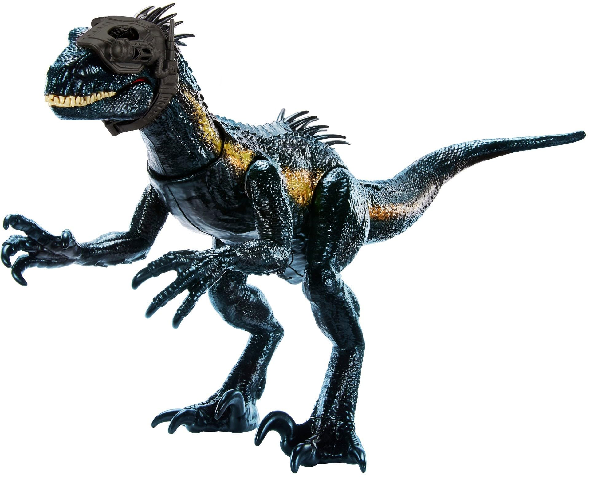 Mattel Indoraptor with iridescent deco for dramatic display.