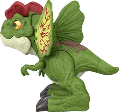 Mattel Jurassic World Uncaged Dilophosaurus colorful frill colors mirror classic look.