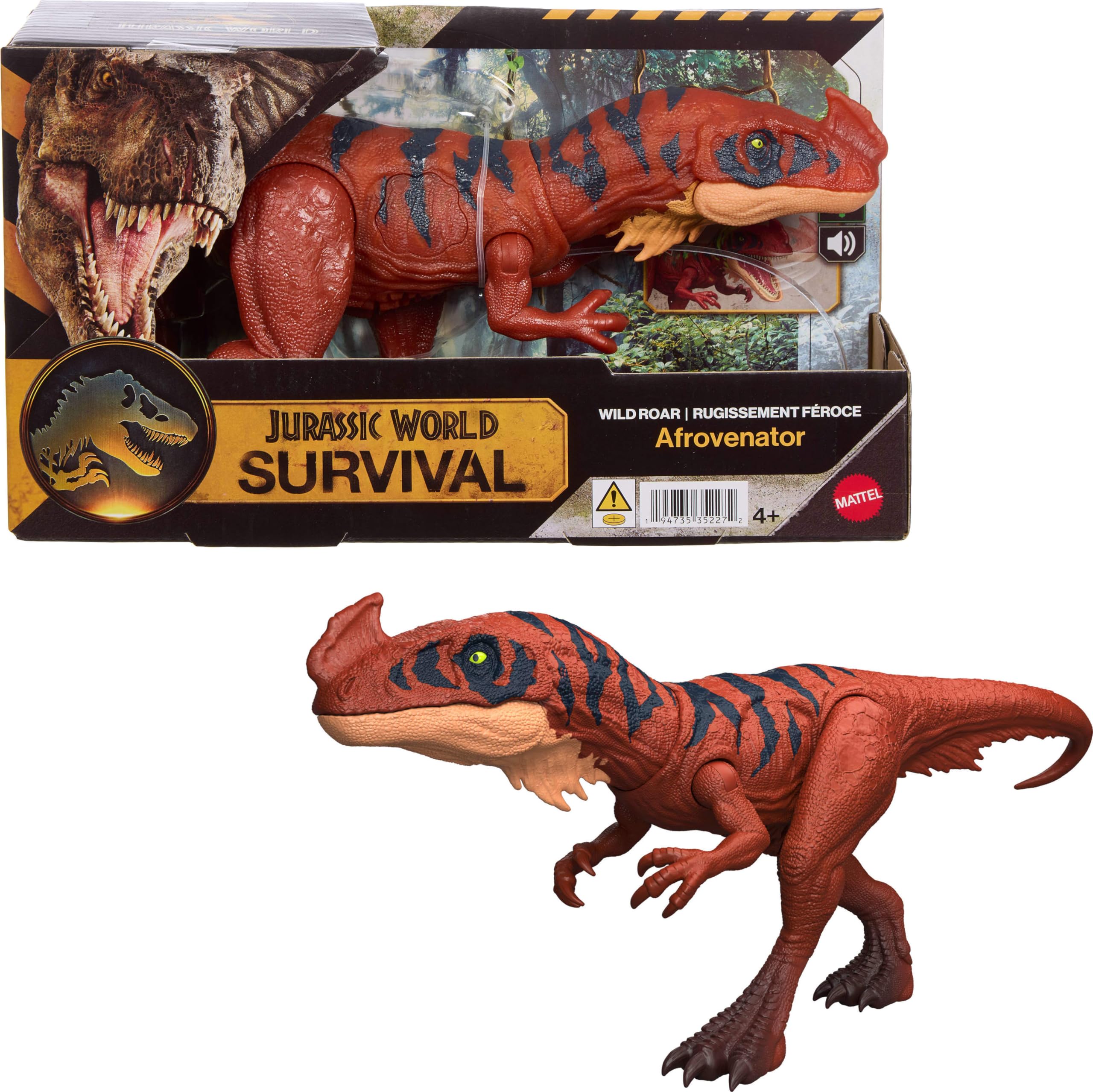 Mattel Jurassic World Afrovenator attack action for dynamic dinosaur play