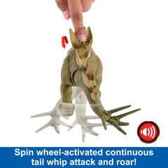 Mattel Jurassic World Wild Roar sound action provides realistic roars during play.