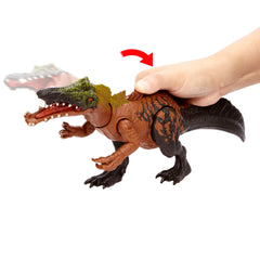 Mattel Jurassic World Wild Roar Irritator measures 11 inches long for display and play.