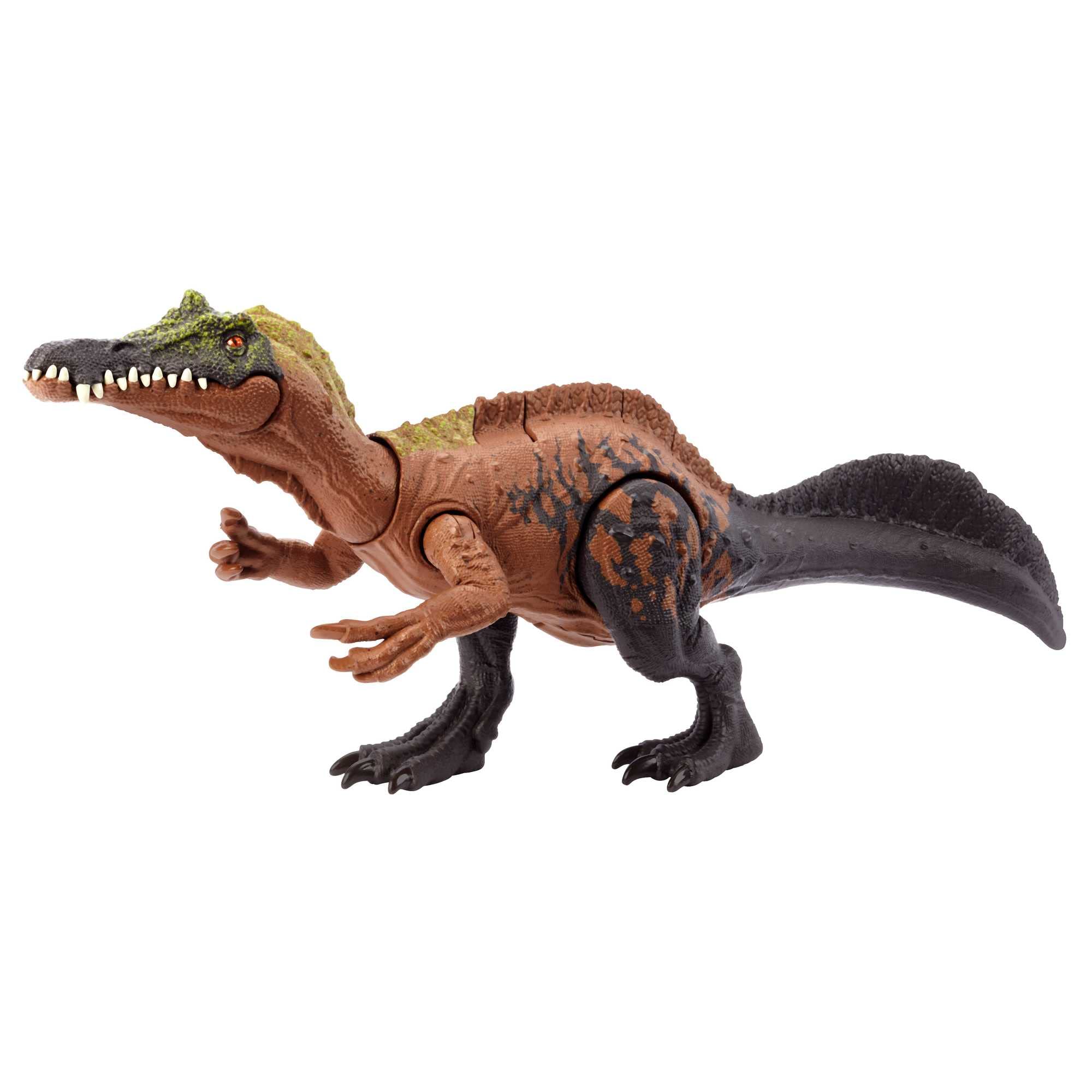 Mattel Jurassic World Wild Roar Irritator front view highlights poseable joints for action play.
