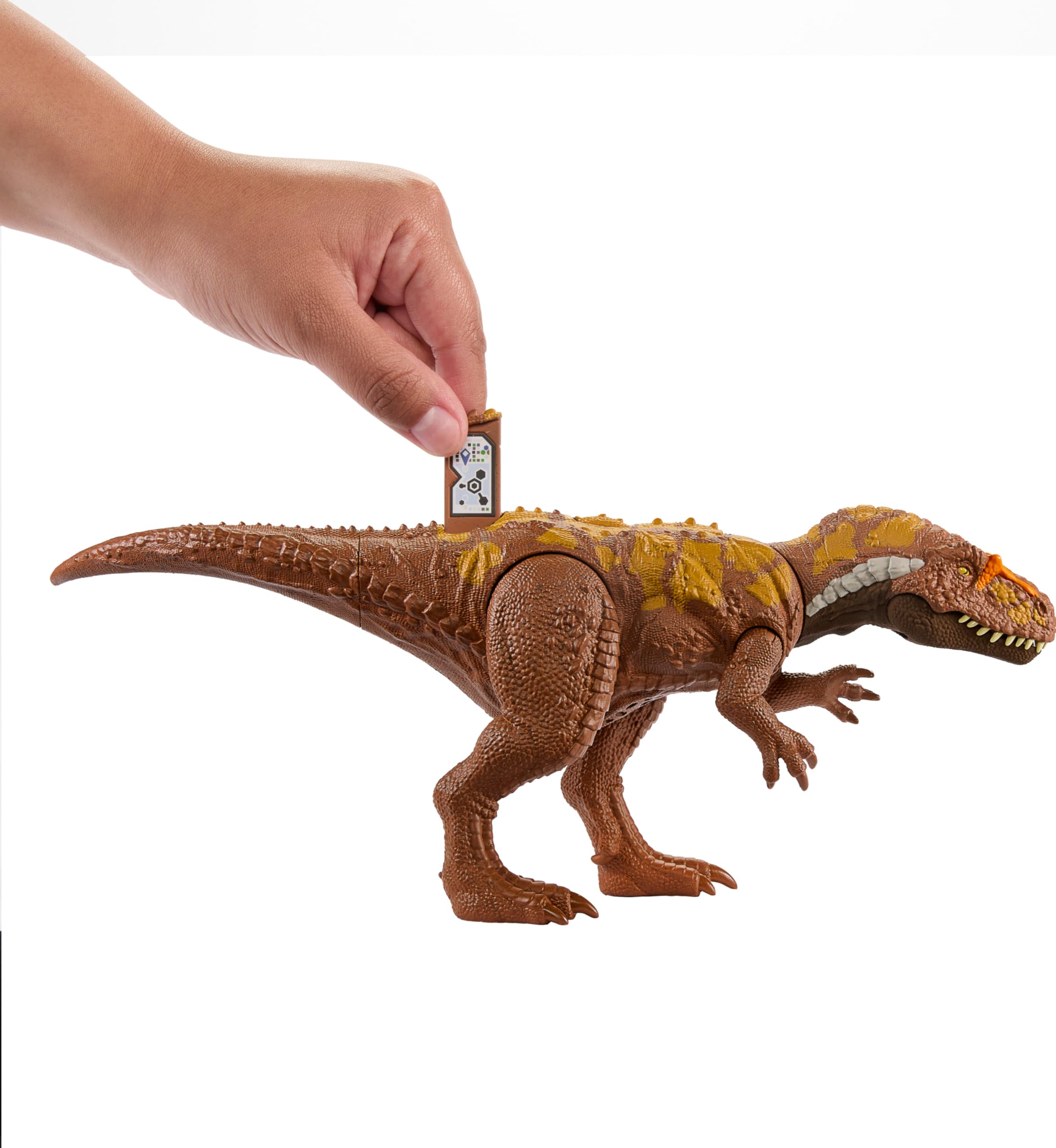 Mattel Jurassic World Wild Roar Megalosaurus spin wheel action keeps play in motion