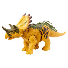 Mattel Jurassic World Wild Roar Regaliceratops roars in a dynamic pose for imaginative play.