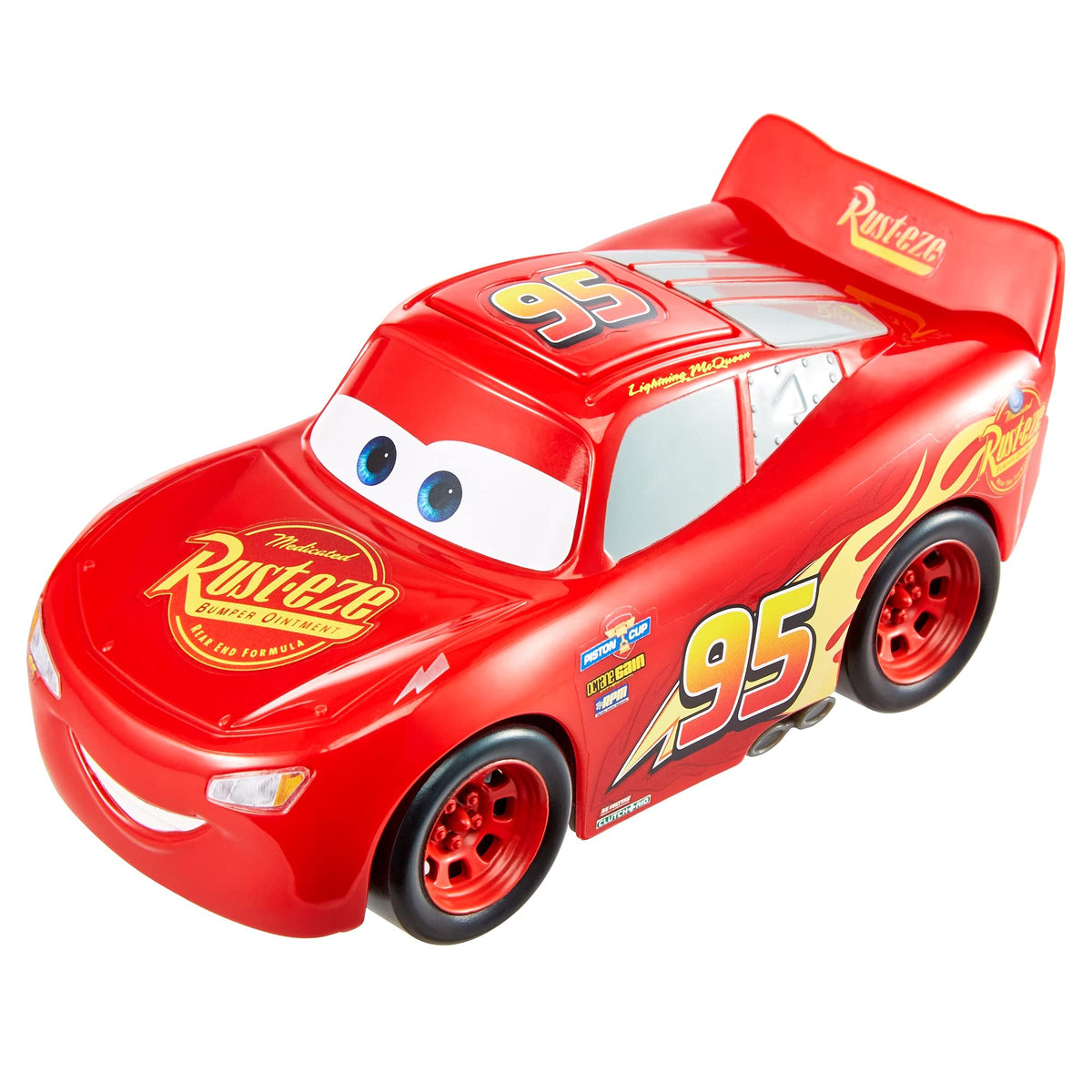 Mattel Lightning McQueen Track Talker roof button sounds for authentic Cars action.