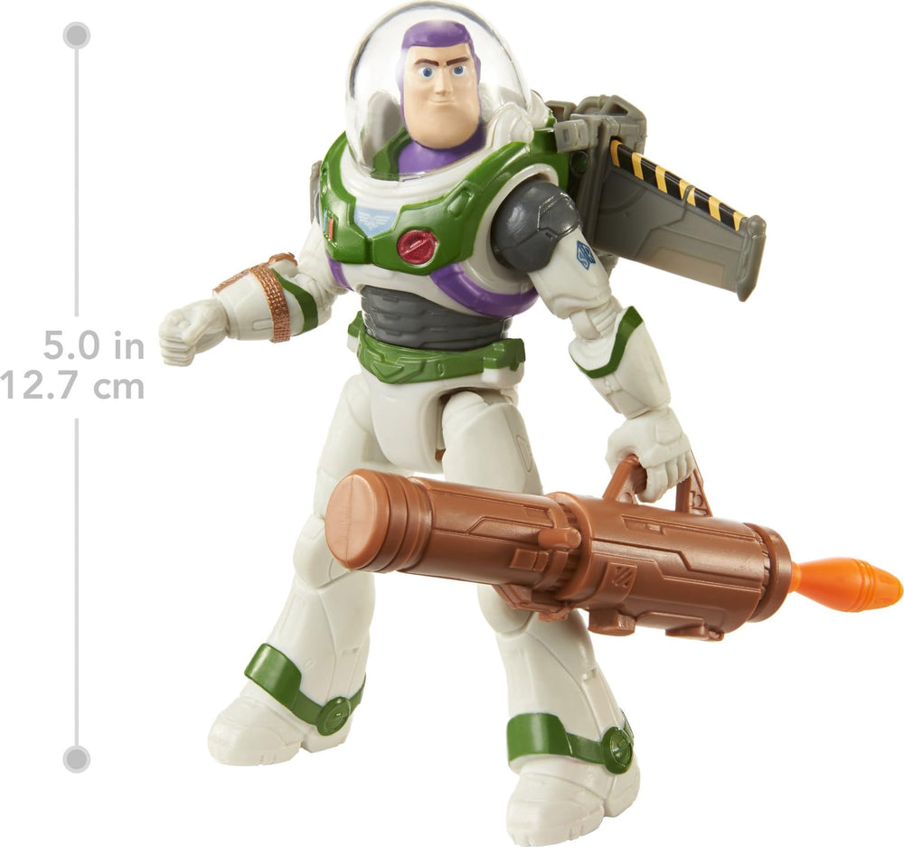 Mattel Lightyear Buzz blasting pose image shows squeeze-activated pose for dramatic storytelling.