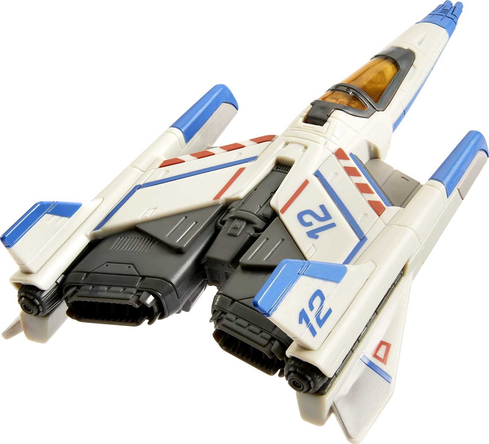 Mattel Lightyear cockpit-ready figure sits securely in the ship's cockpit.