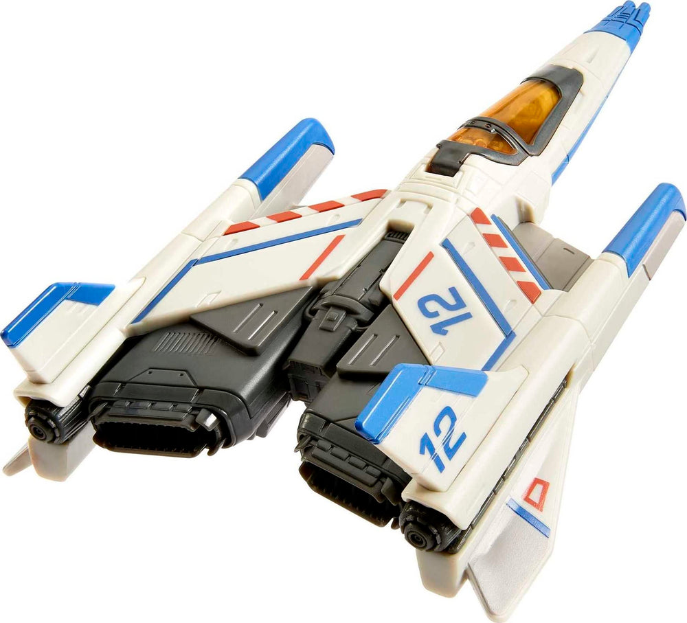 Mattel Lightyear cockpit-ready figure sits securely in the ship's cockpit.