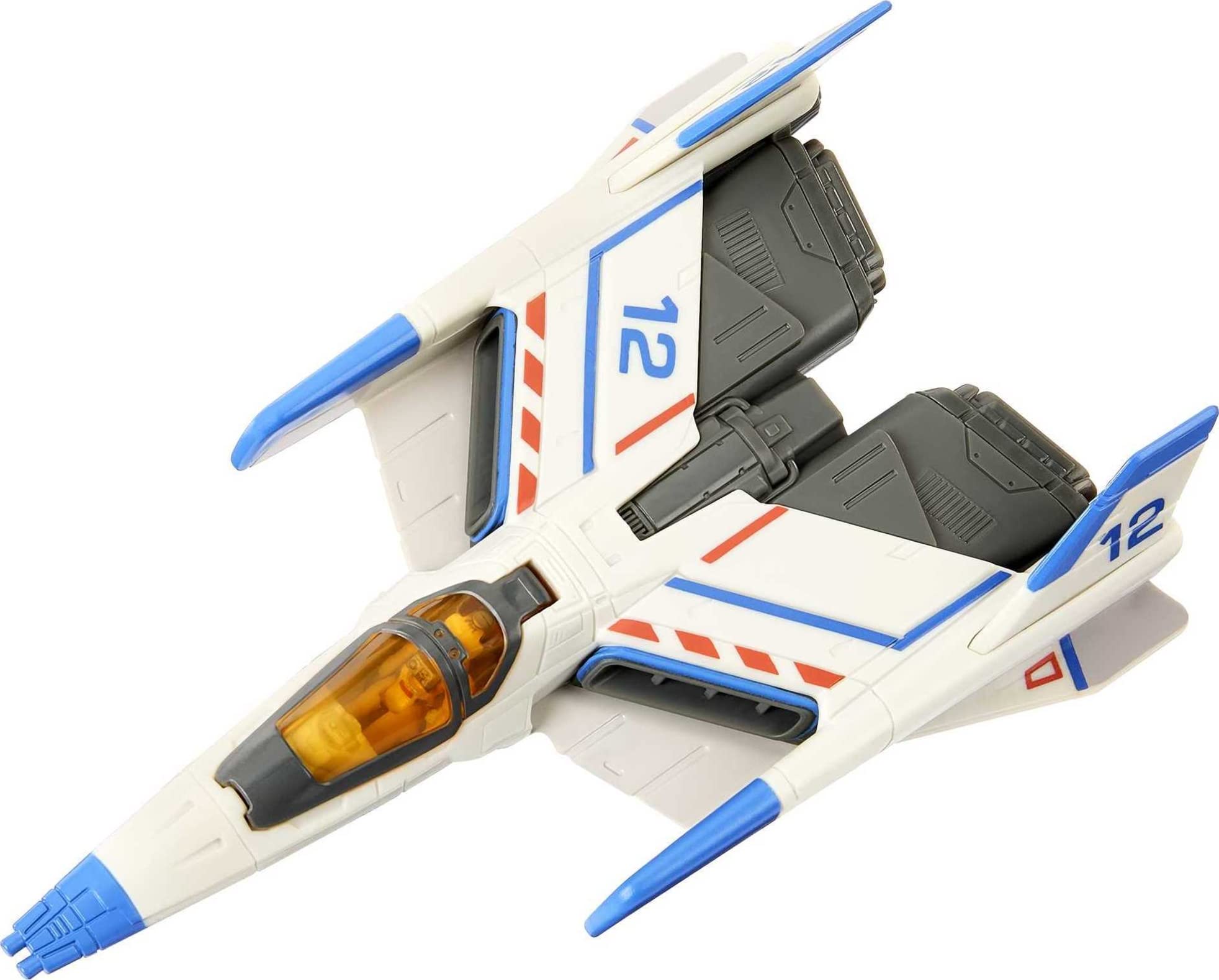 Mattel Lightyear spaceship with fold-out landing gear for realistic action scenes.