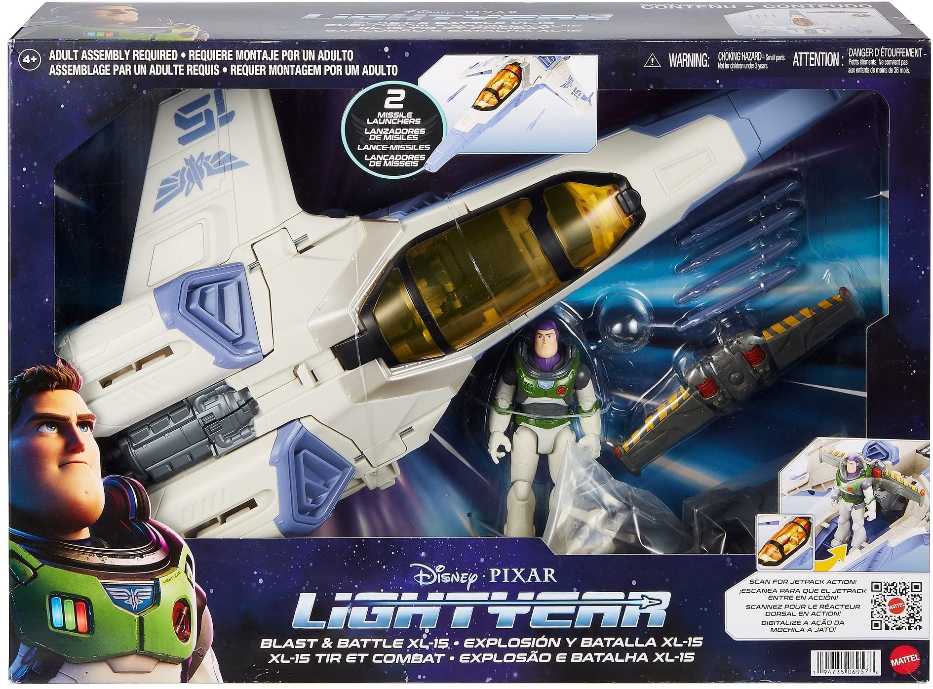 Mattel Lightyear XL-15 model shows simple assembly for quick play