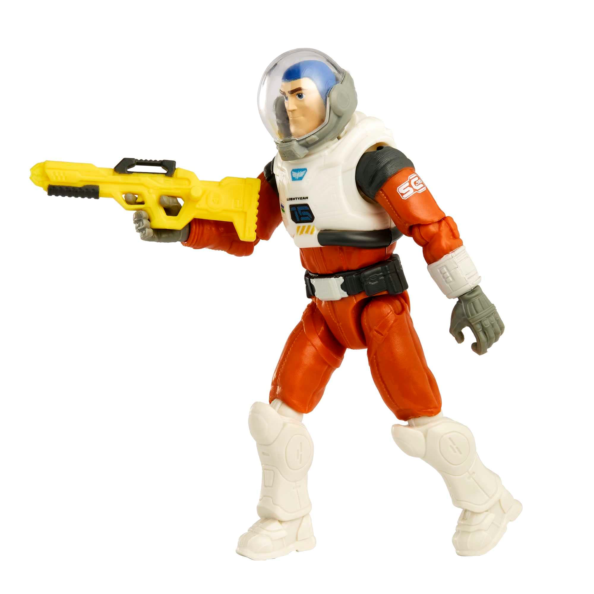 Mattel BB-93 Big Beetle Laser Rifle accessory snaps into Buzz's hand.