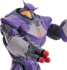 Mattel Lightyear Zurg figure with 13 joints enables versatile poses for scenes.