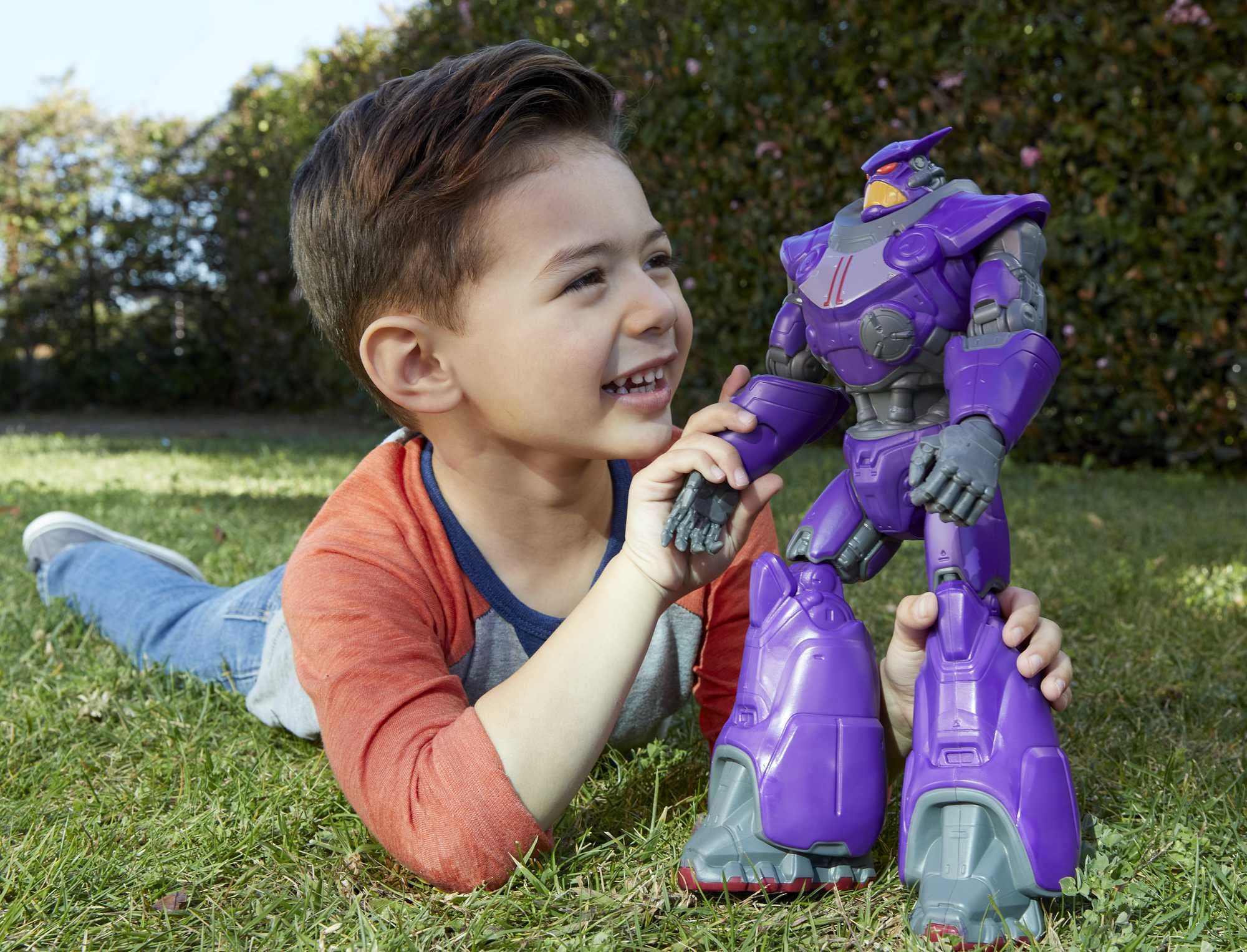 Mattel Lightyear Zurg figure, large scale, 11 movable joints enable dynamic posing.
