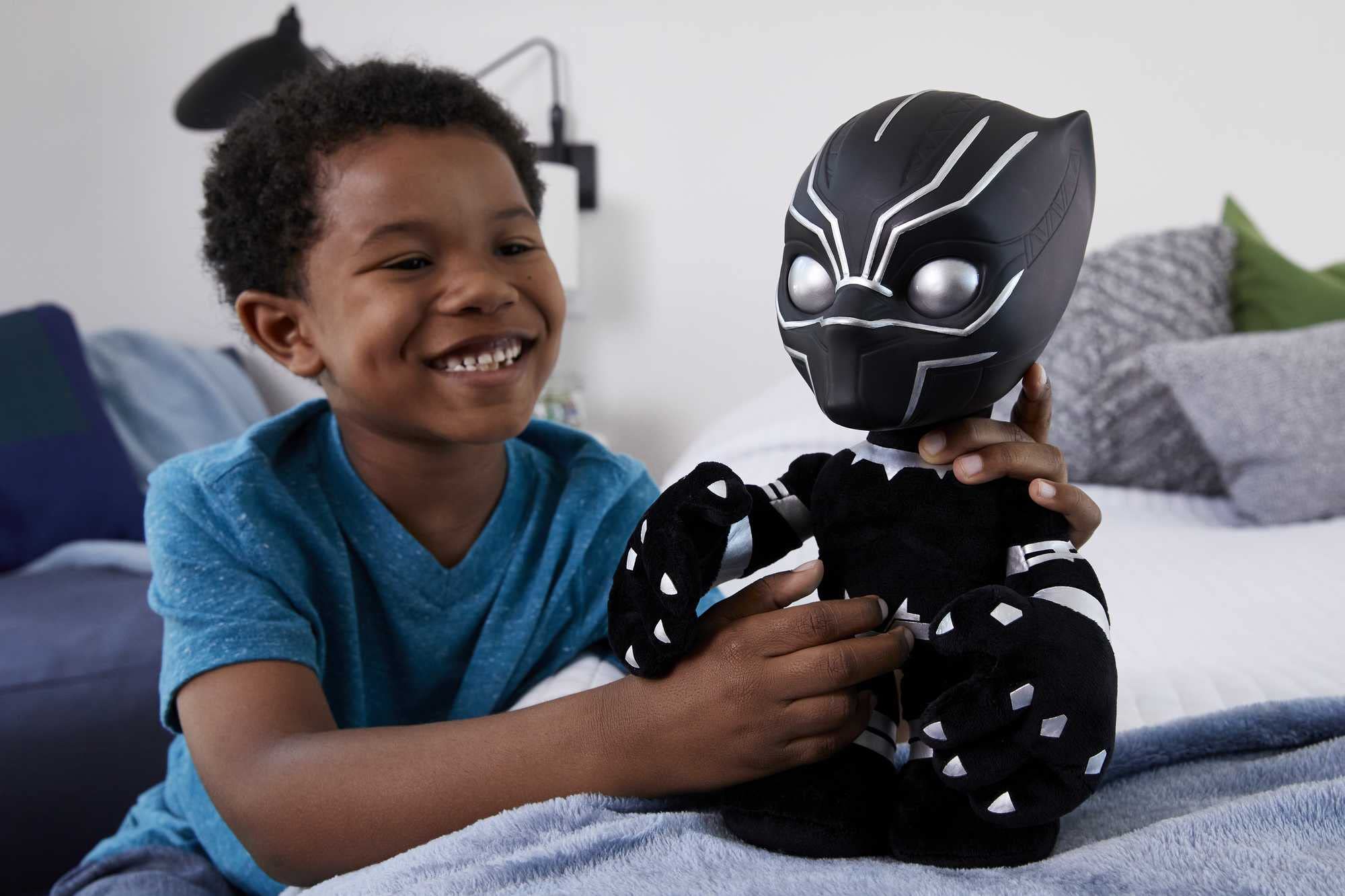 Mattel Black Panther plush chest press activates sounds for iconic phrases