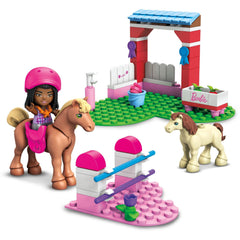 Mattel Mega Barbie horse jumping set with micro-doll for imaginative storytelling and play