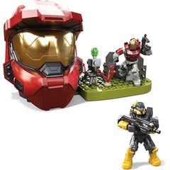 Mattel Mega Construx Halo Escape helmet doubles as display storage.