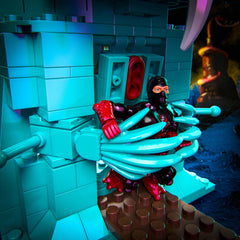 Mattel Mega Eternia Battleground Compact Build image emphasizes space-saving design.