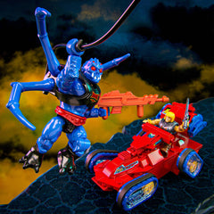 Mattel Mega Eternia Battleground Attak Trak wheels image enable mobility and chase sequences.