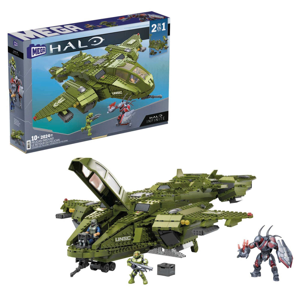 Mattel MEGA Halo Pelican wings poseable for dynamic play and display