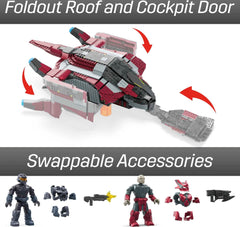 Mattel MEGA Halo Phantom cockpit interior revealed for hands-on mission play.