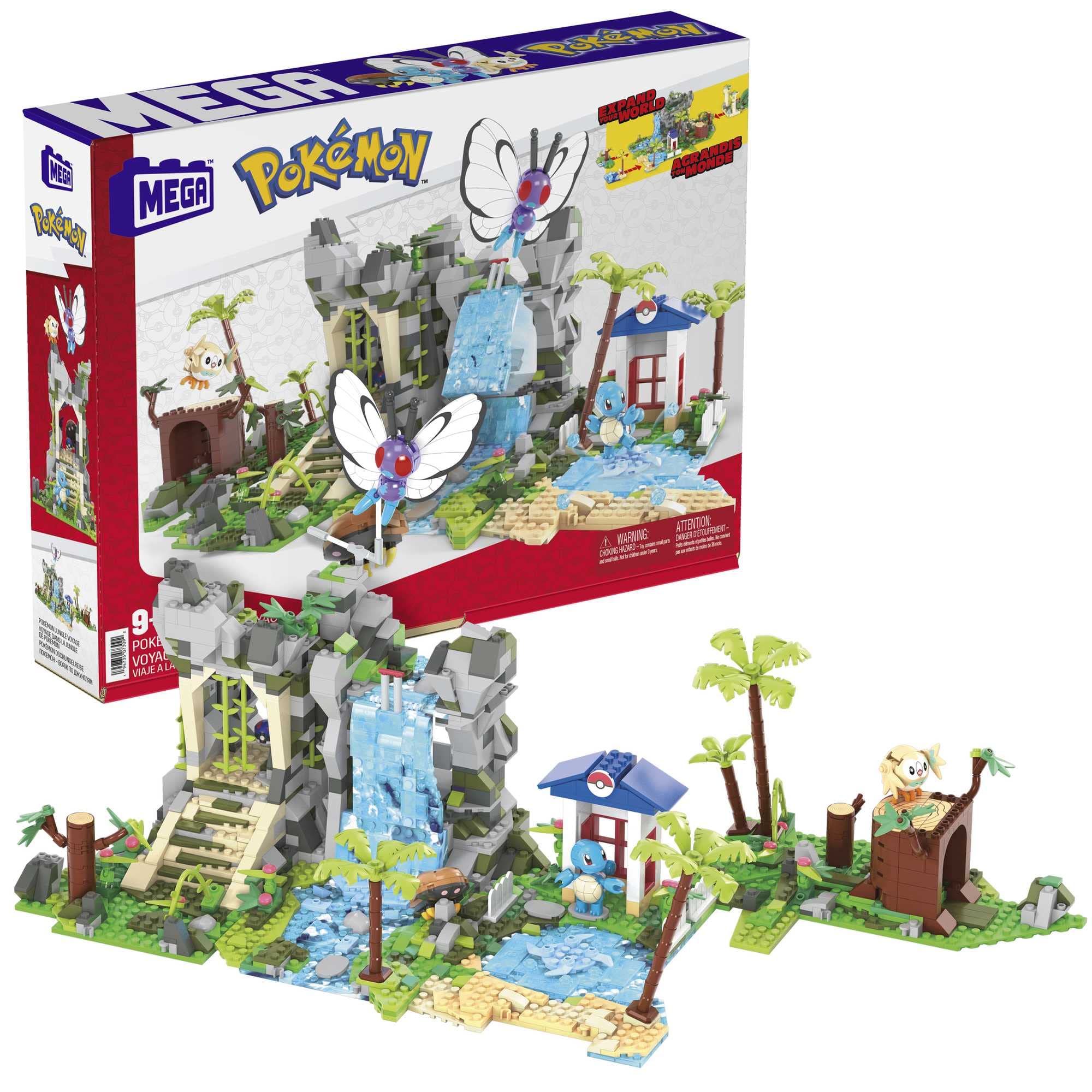 Mattel MEGA Pokémon Jungle Voyage cave scene inspires imaginative rainforest exploration.