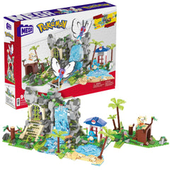 Mattel MEGA Pokémon Jungle Voyage cave scene inspires imaginative rainforest exploration.