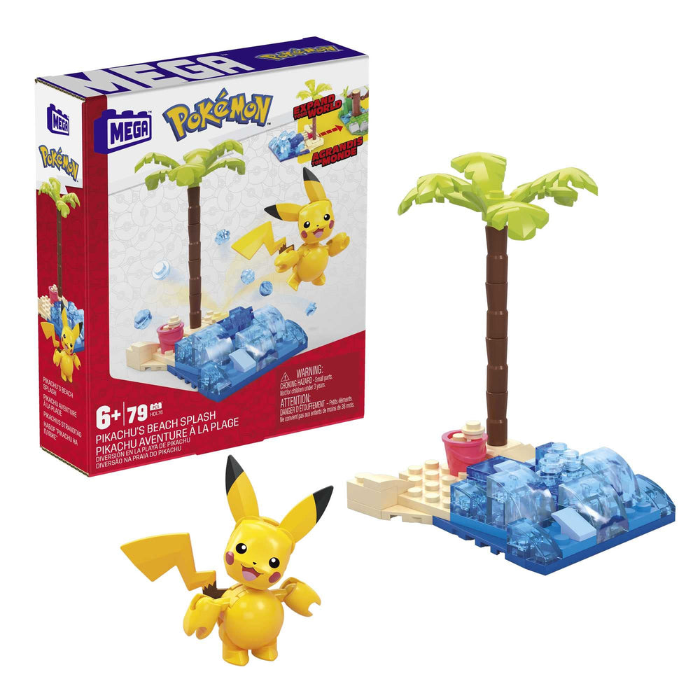 Mattel Mega Pokemon Pikachu Beach Splash figure sparks imaginative beach adventures