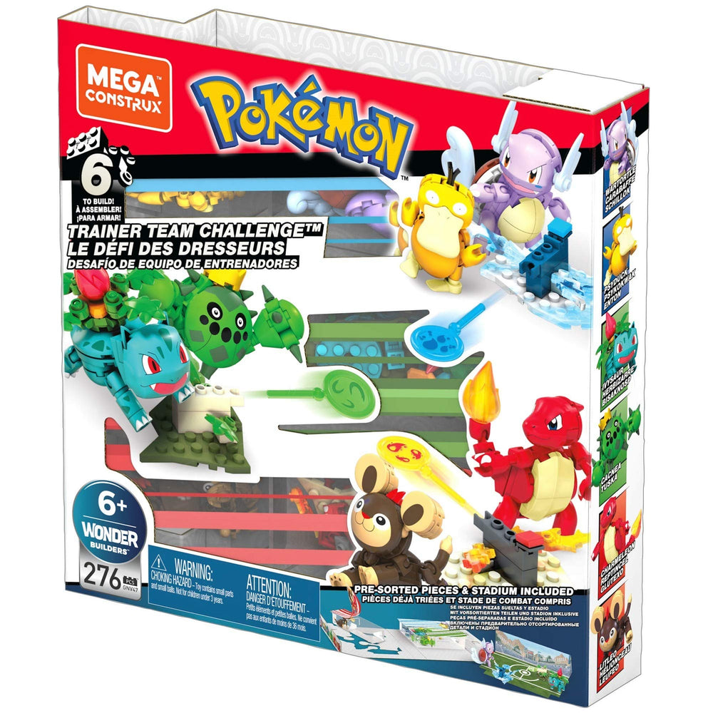 Mattel Mega Pokémon Stadium backdrop enhances dramatic battles and storytelling.