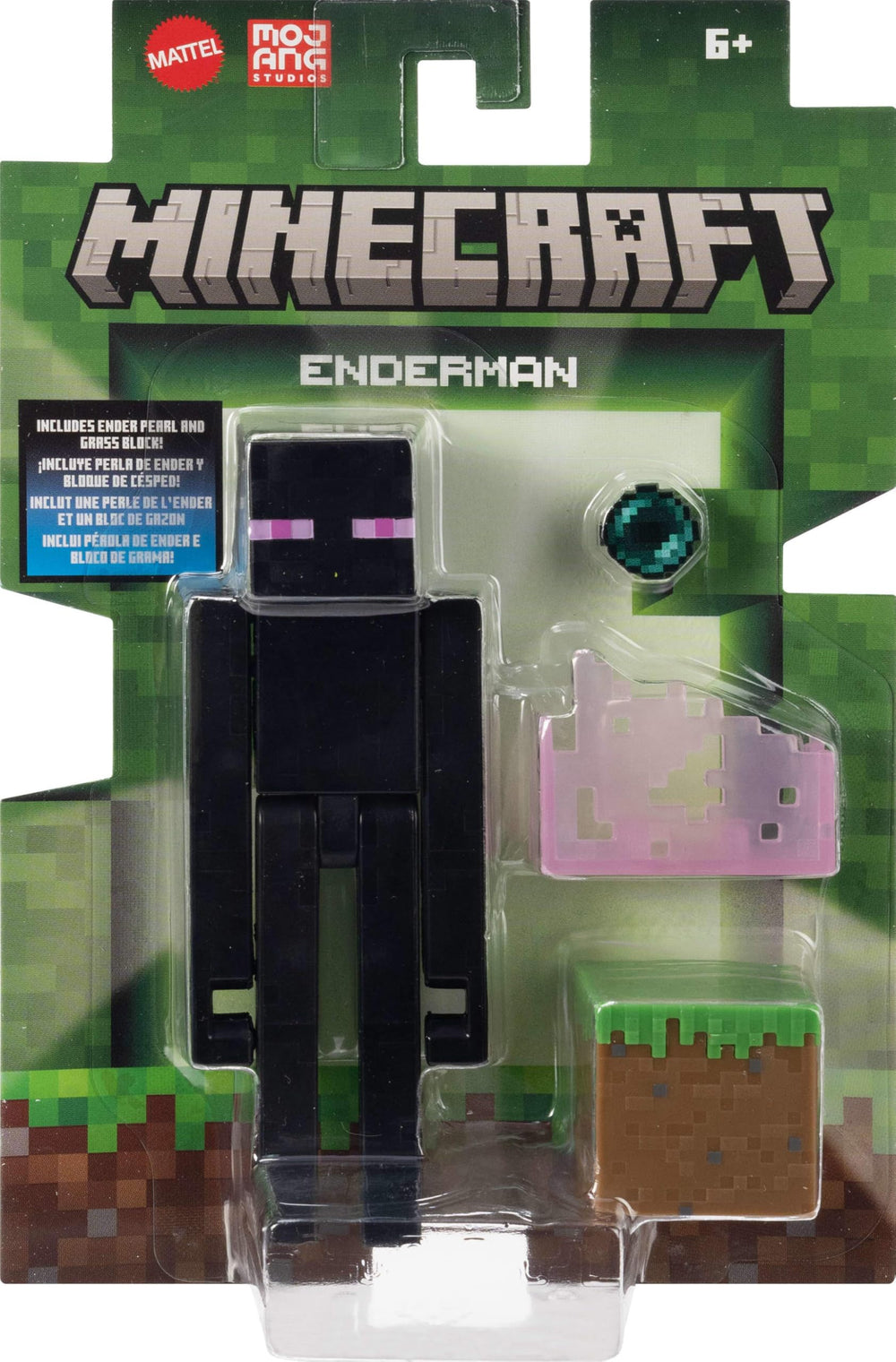 Mattel Minecraft 3.25-inch scale figures with authentic pixelated design for play and display