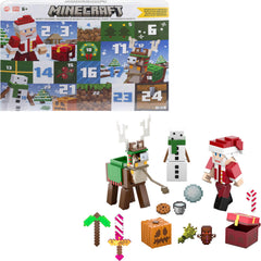 Mattel Minecraft Advent Calendar Santa figure for festive storytelling and daily play.