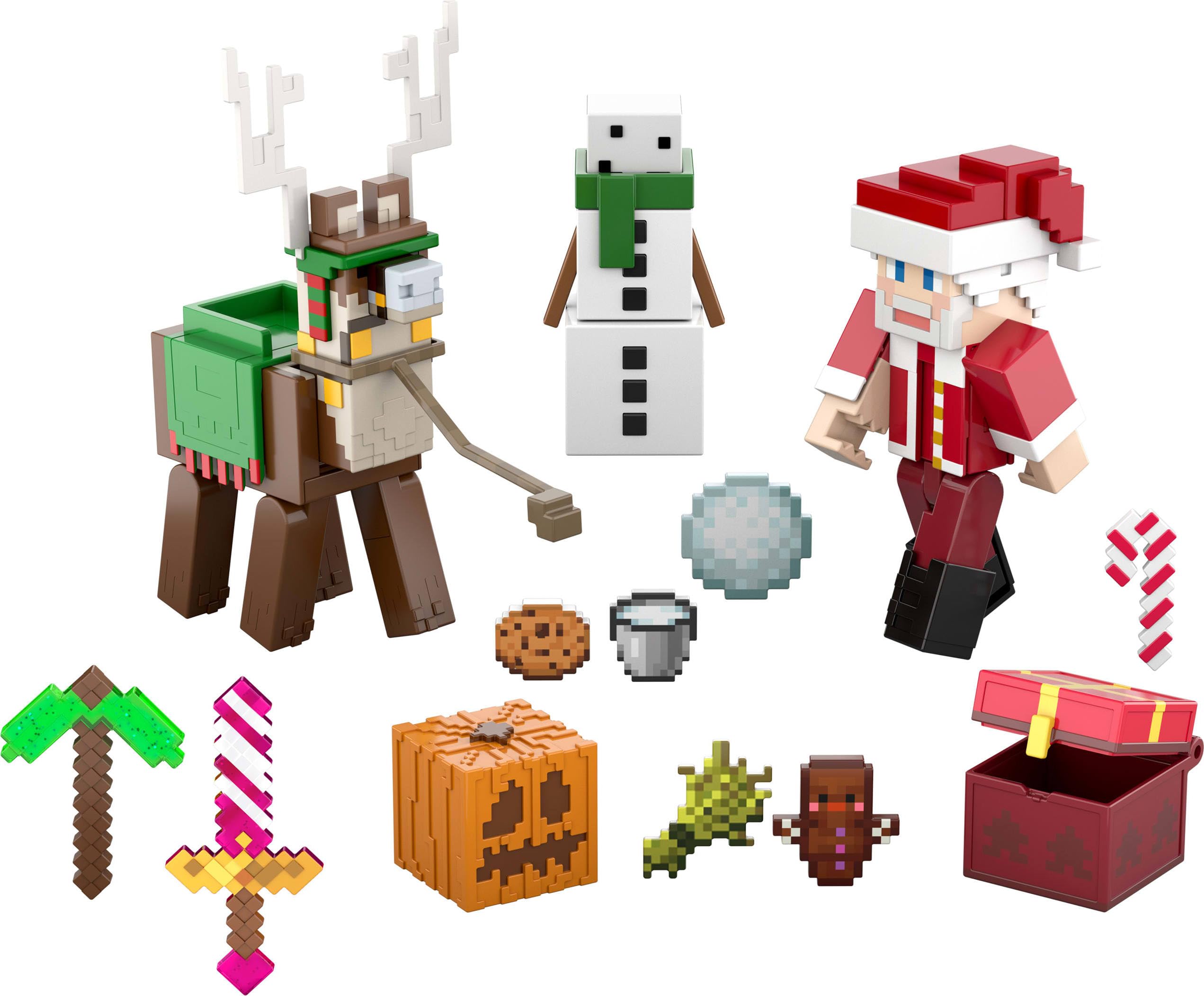 Mattel Minecraft Advent Calendar scarf coat accessory enhances mini-figure wardrobe options.