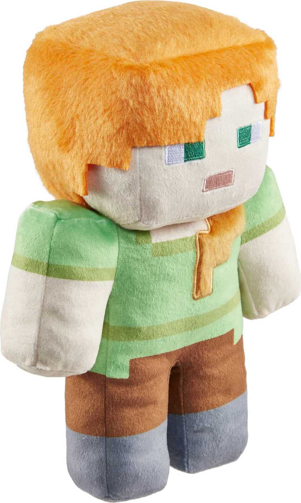 Alex plush wearing iconic Minecraft outfit for recognition