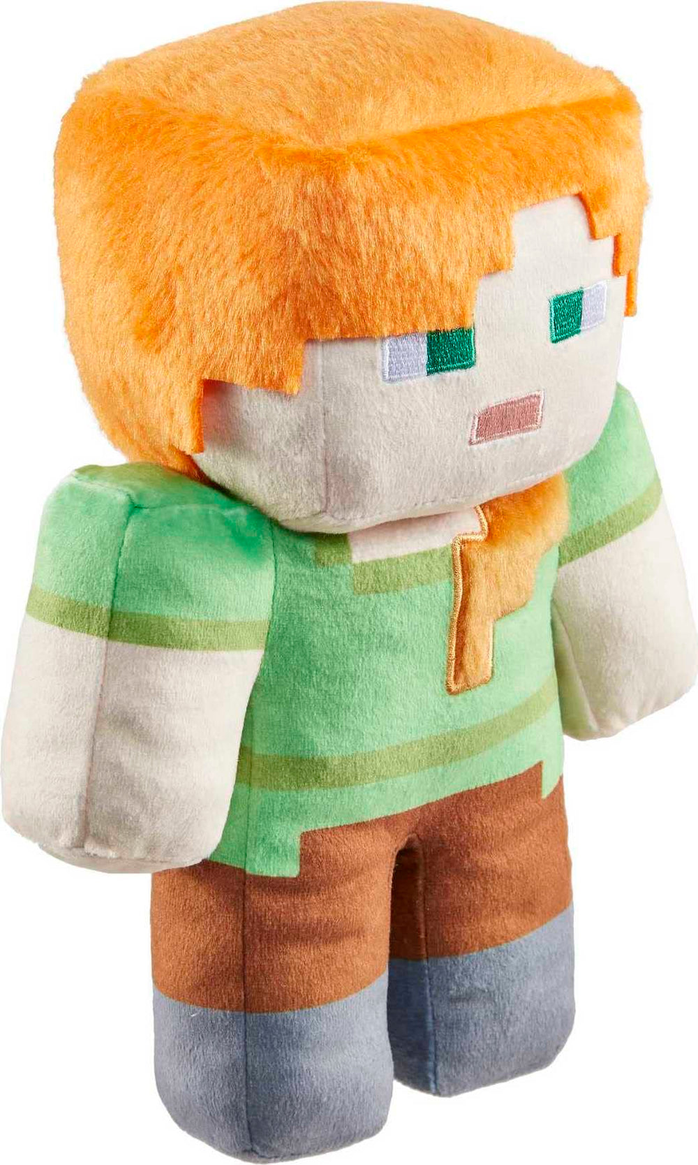 Alex plush wearing iconic Minecraft outfit for recognition
