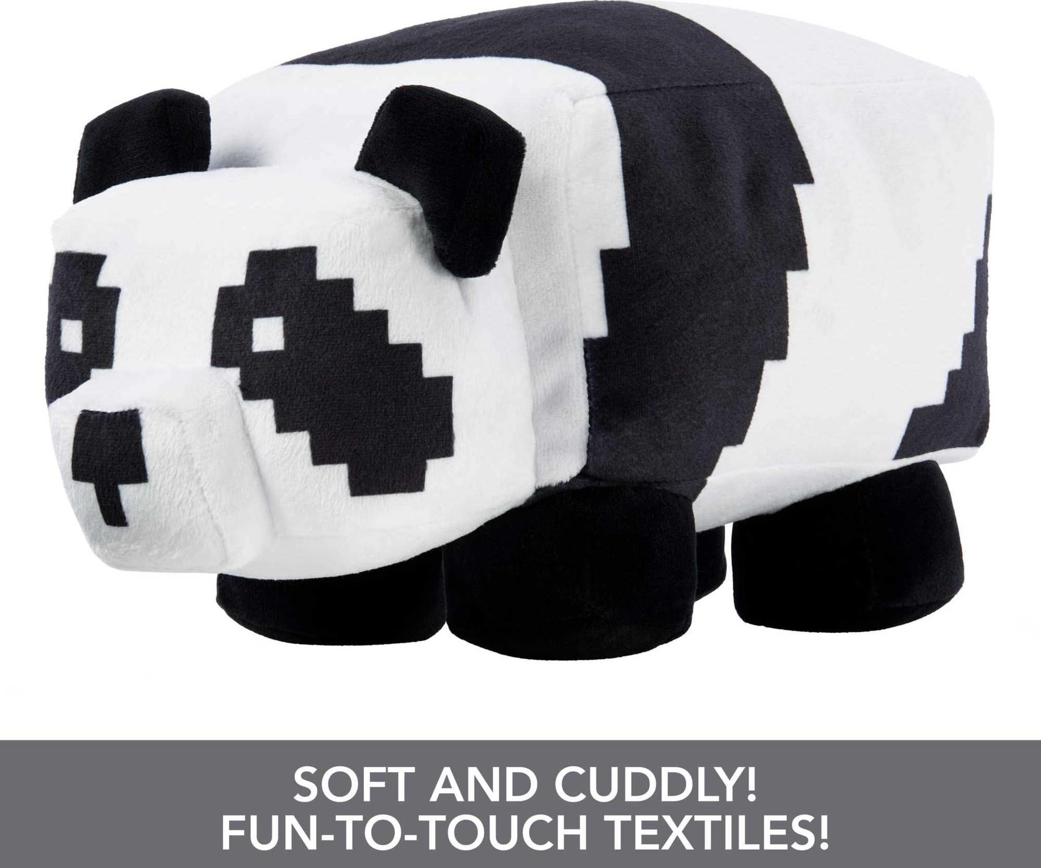 Mattel Minecraft Basic Panda Plush face detail captures pixel-art charm