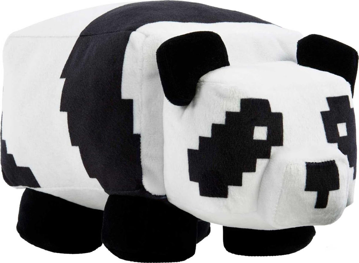 Mattel Minecraft Basic Panda Plush front view showcases iconic costume for imaginative play