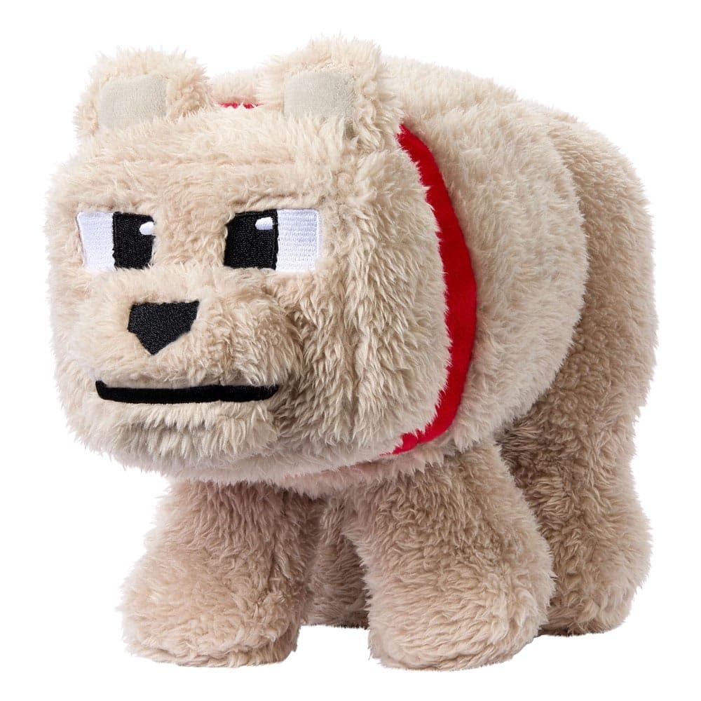 Mattel Minecraft Dennis the Wolf plush face close-up for cozy play and display