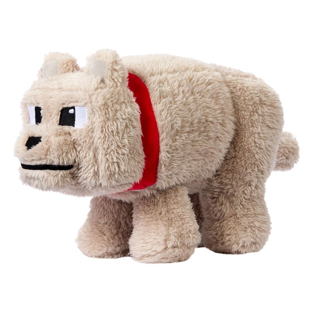 Mattel Minecraft Dennis the Wolf plush full body view for collectibility