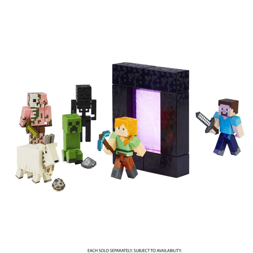 Build-A-Portal piece shown with Steve, enabling portal-building adventures.