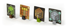 Mattel Minecraft Card Game resource cards showing wood stone iron diamond and gold