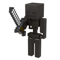 Mattel Minecraft Craft-A-Block Wither Skeleton figure posed for action storytelling play.