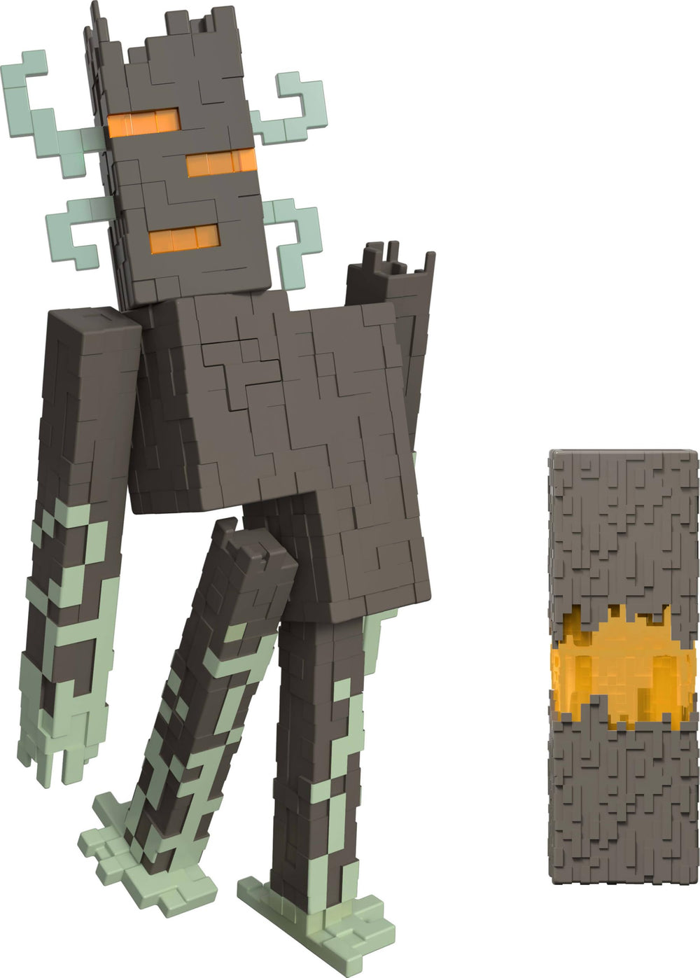 Mattel Minecraft The Creaking figure chest press activates vivid lights and sounds for immersive play