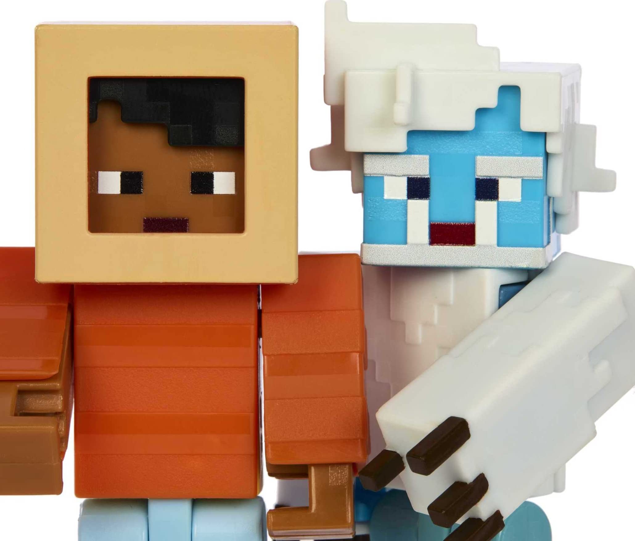 Mattel Minecraft Creator Series Yeti figure close-up showing pixel-style design.