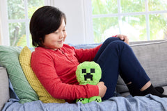 Mattel Minecraft Creeper plush side view, compact 8-inch size