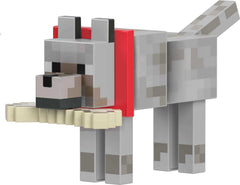 Mattel Minecraft Diamond Wolf figure with pixel-perfect details for display.