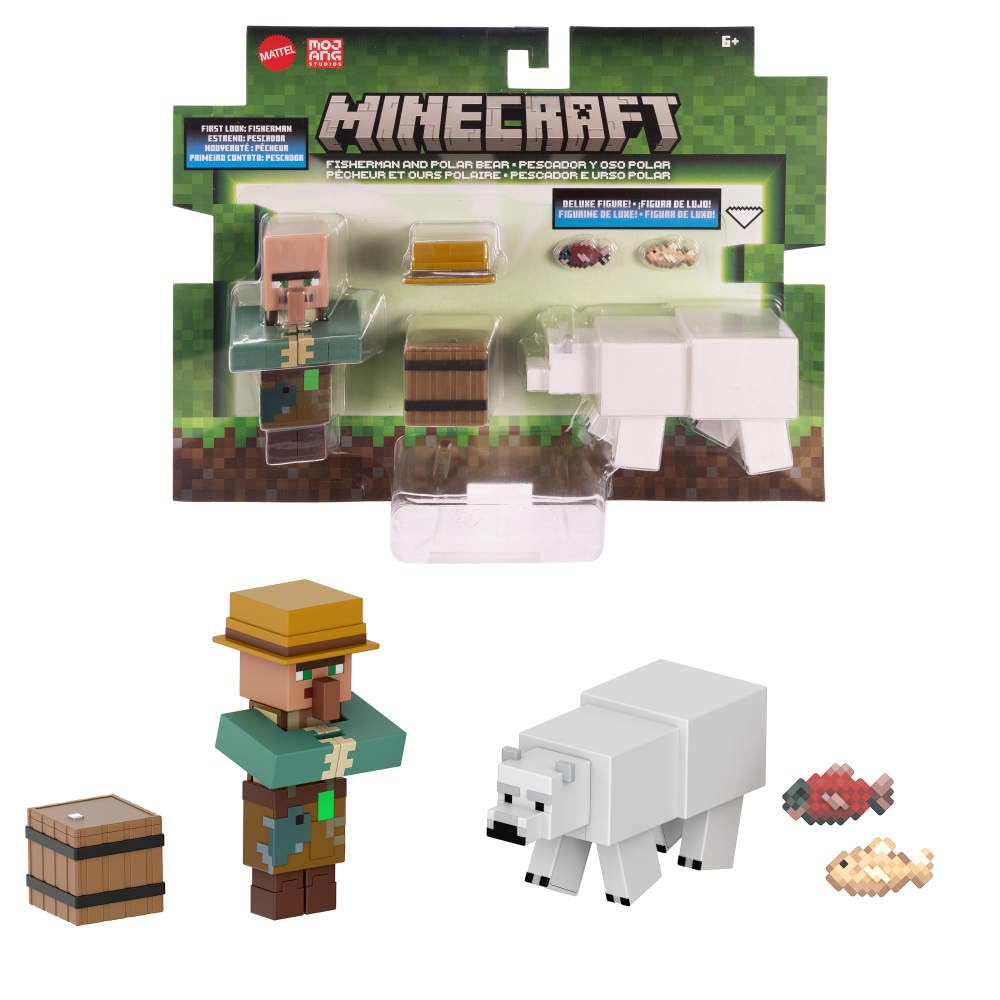 Mattel Minecraft 2-pack figures showcase pixelated design for authentic play and display