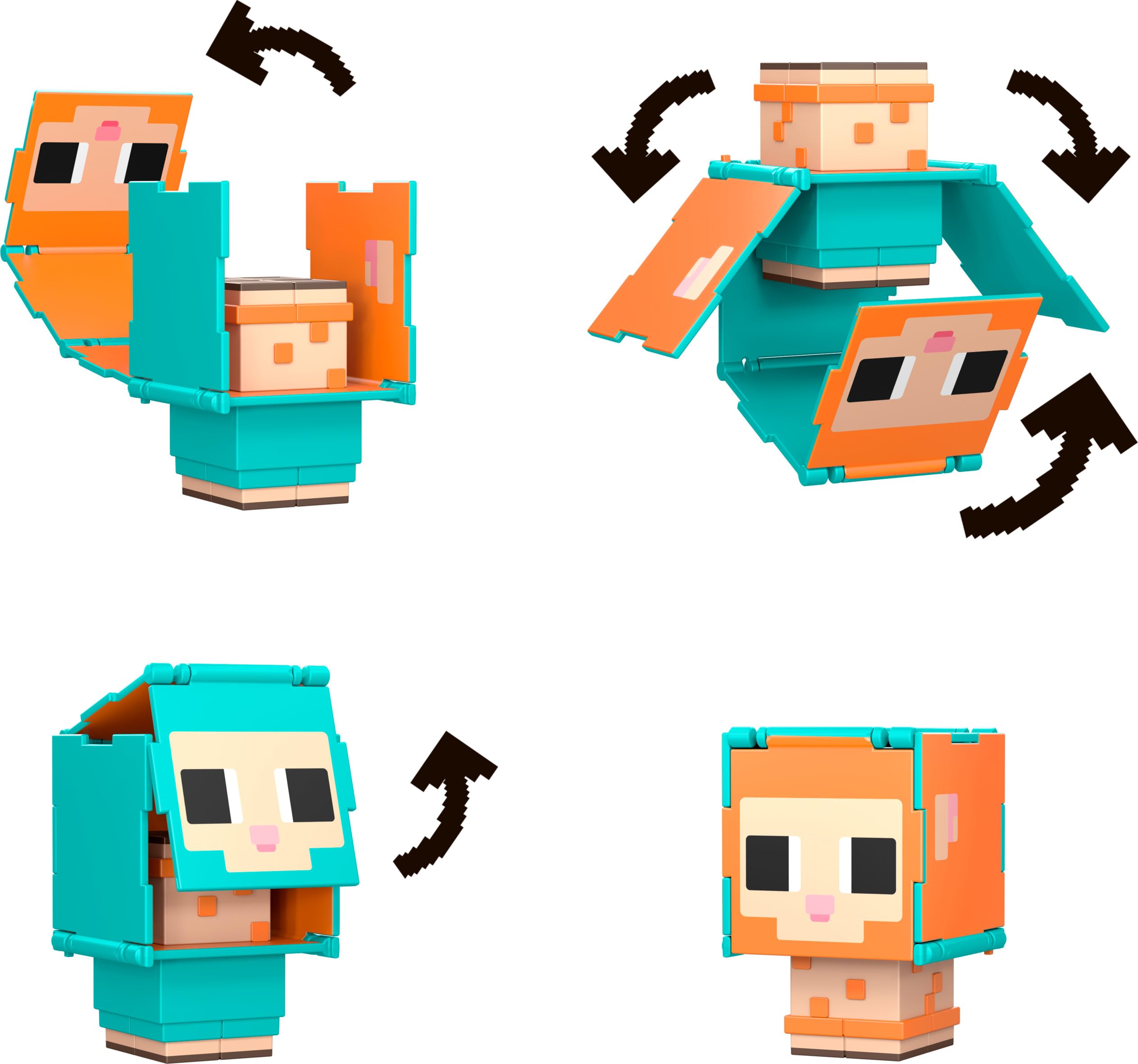 Mattel Minecraft Flippin' Figs Chicken flip panel reveals zombie jockey