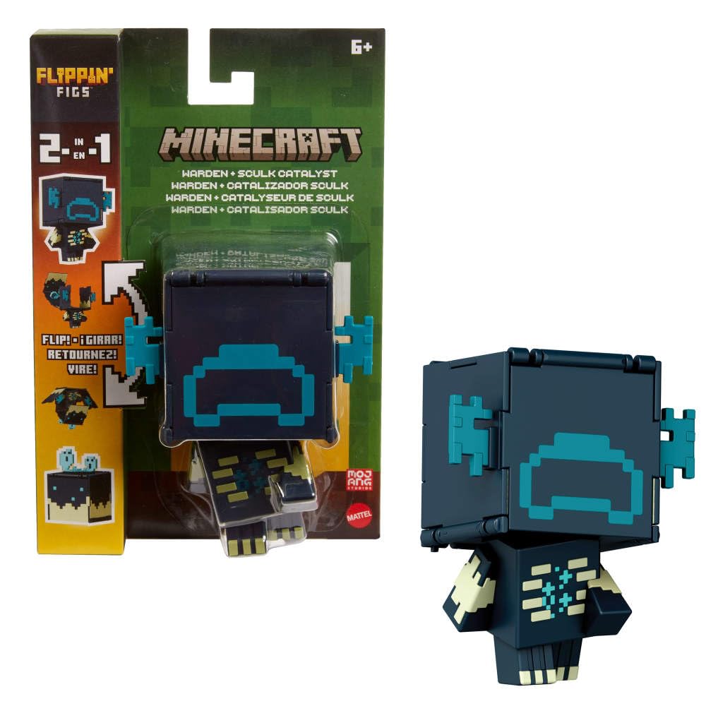 Mattel Minecraft Flippin' Figs flip action reveals two characters in one compact figure.